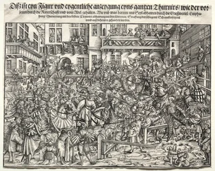Um torneio, 1500s.