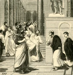 Um tumulto no fórum de Roma, 1890.