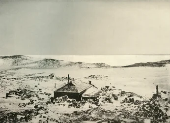 Uma vista da cabana que olha para o norte., C1908, 1909.