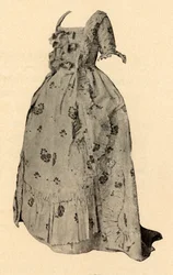 Watteau sacque, roupa de casamento da Sra. William West, 1752, 1937