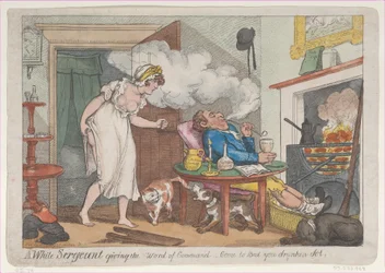 Um sargento branco dando a palavra de comando - Venha para a cama, seu bêbado, 2 de maio..., 25 de maio de 1807.