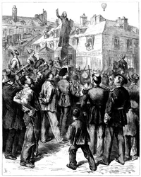 Um balão de Paris passando por Versalhes, Guerra Franco-Prussiana, 1870 1871