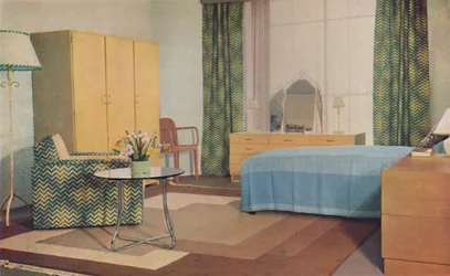 Um quarto projetado por Miss PE Humphries, 1936