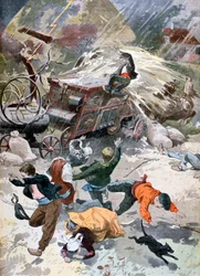 Uma máquina agrícola atingida por um raio, 1902
