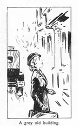 Um prédio antigo cinza, 1940