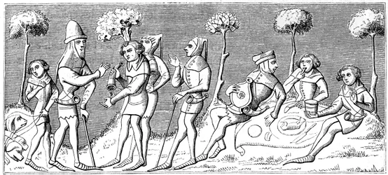 Um grupo de caça se reúne, 1849