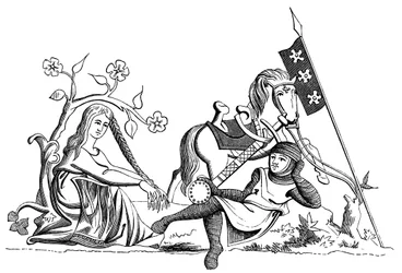 Um cavaleiro e uma donzela, século XIII 1849