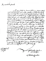 Uma carta escrita por Thomas Lincoln, 1676 1840