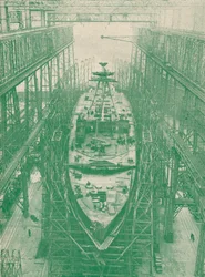 Um cruzador leve em construção, c1917 1919