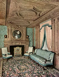Uma sala de estar durante o reinado de Luís XIII, Hôtel Marion du Fresne, Saint-Malo, França, 1938