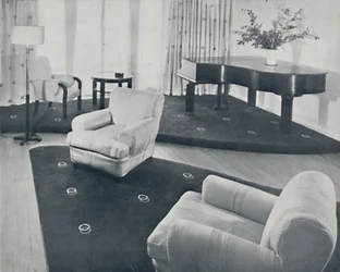Um lounge, projetado e realizado por Ian Henderson & Co., Londres, 1935