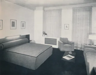 Quarto de um homem projetado por Robert Heller Inc., Nova York, 1936