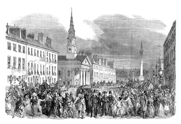 Uma procissão de ministros em secessão da Igreja de St. Andrews, Edimburgo, c1895