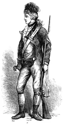 Um verdadeiro rifleman americano, c1776-1780 c1880