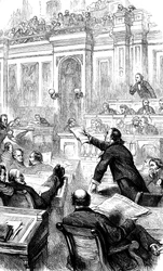 Uma cena na Câmara dos Deputados dos EUA, Washington DC, EUA, c1860s c1880