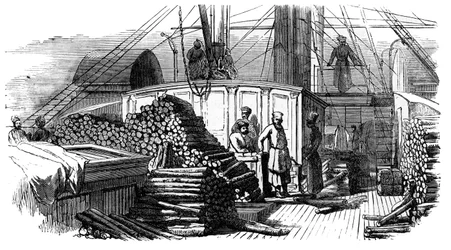 Um barco a vapor no Volga, Rússia, c1890