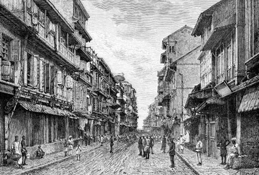 Uma rua em Bombaim, Índia, 1895