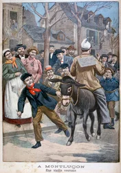 Um costume tradicional, Montluçon, França, 1900