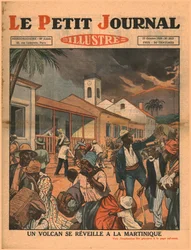 Um vulcão entra em erupção na Martinica, 1929.