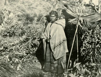 Mulher aborígene com criança, 1901.