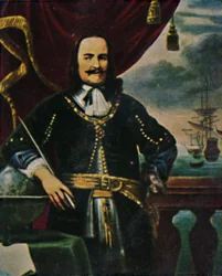 Almirante de Ruyter 1607-1676. - Pintura de F. Bol, 1934.