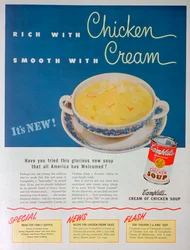 Anúncio do Creme de Canja de Galinha Condensado Campbells, 1949