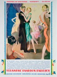 Anúncio para Tecidos de moda Celanese, 1928