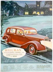 Anúncio para automóveis Hillman, 1936