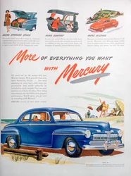 Anúncio para automóveis Mercury, 1946