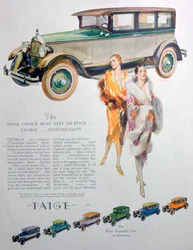 Anúncio para automóveis Paige, 1927