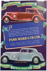 Anúncio para carruagem de carro Park Ward and Co, 1937