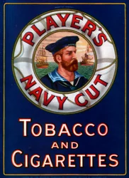 Anúncio para jogadores Navy Cut Tabacco and Cigarettes, 1923