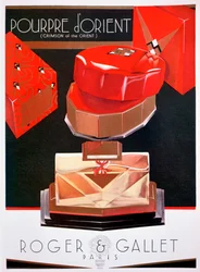 Anúncio para Pourpre dOrient Crimson of the Orient, perfume de Roger e Gallet, 1930
