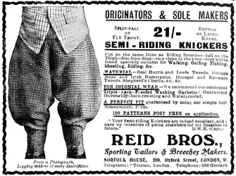 Anúncio para Reid Bros, alfaiates e calçadores esportivos