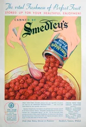 Anúncio para Smedleys enlatados, 1936