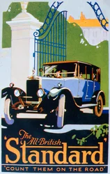 Anúncio para carros a motor padrão, década de 1920
