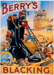 Anúncio para o polimento de botas Berrys, 1887