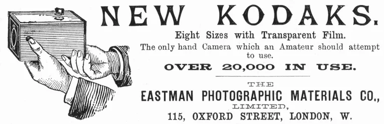 Anúncio para as câmeras Kodak, 1890