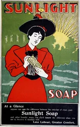 Anúncio para sabão doméstico Sunlight, c1890