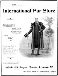 Anúncio para a International Fur Store, 1901