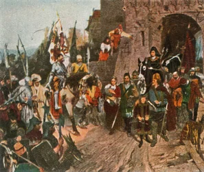 Agnes von Rosenberg entrega o castelo de seus pais aos hussitas, 1426, 1936.