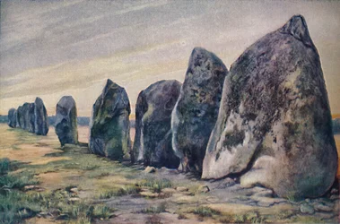 Alinements em Carnac, Bretanha, França, c1920