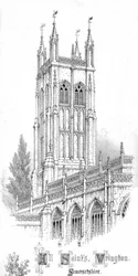 Igreja de Todos os Santos. Wrington. Somersetshire., C1850s