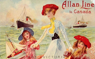 Allan Line para o Canadá, RMS Victorian, c1910.