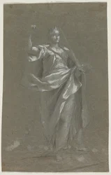 Figura alegórica anterior e verso, de 1800.