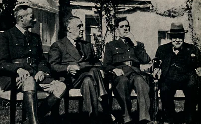 Conferência dos Aliados em Casablanca, Marrocos Francês, janeiro de 1943, 1945.
