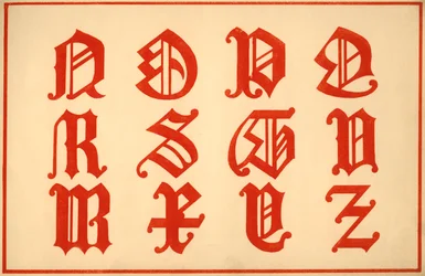 Alfabeto, letras NZ, maiúsculas