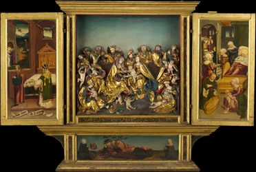 Retábulo com cenas da vida da Virgem, alemão, 1548.