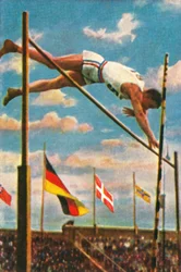 Americano-saltador de vara Sabin Carr, 1928.