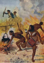 Um affray com os nativos, 1923.